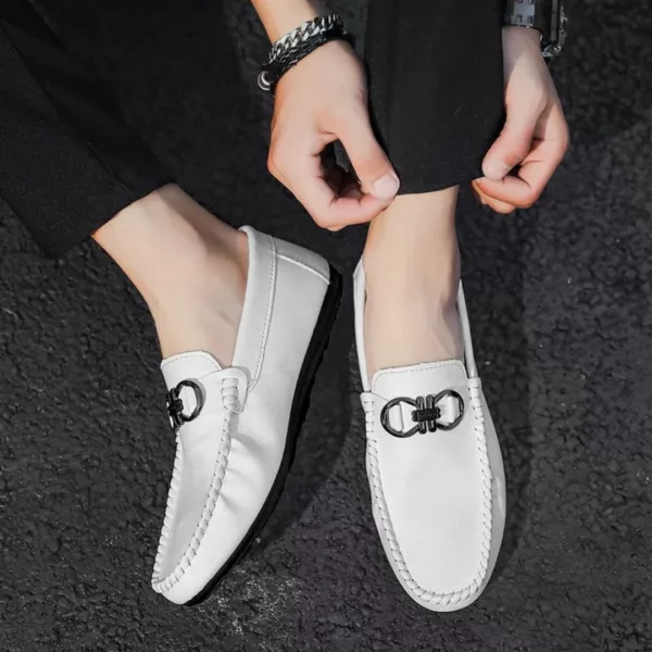 Chaussure bateau homme boucle décorative chic