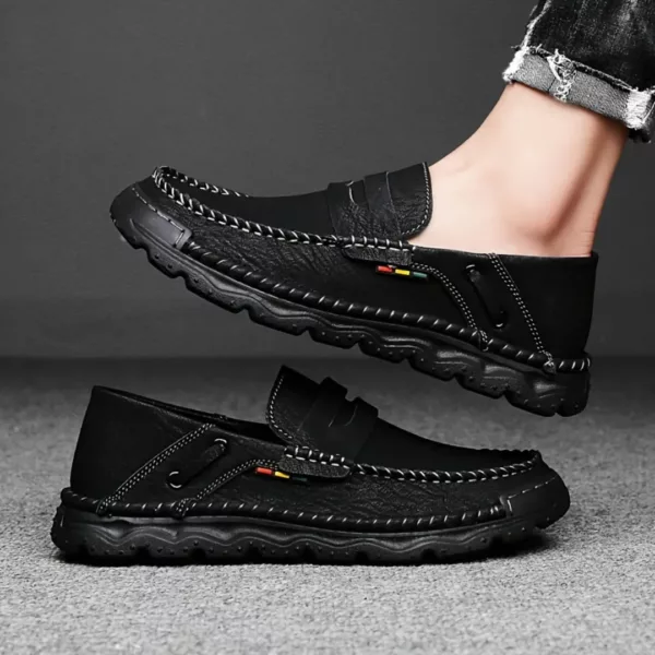 Chaussure bateau homme cuir casual souple – Image 2