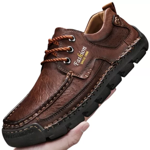 Chaussure bateau homme cuir robuste vintage – Image 6