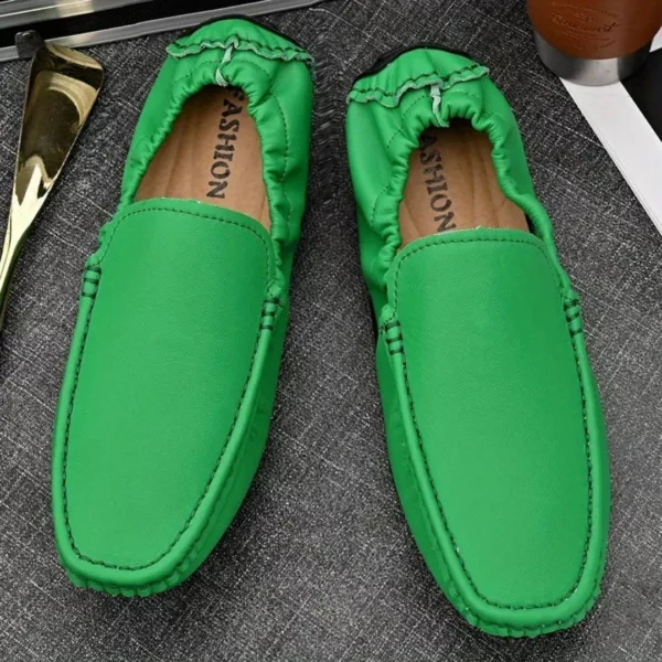 Chaussure bateau homme cuir souple élastique – Image 9