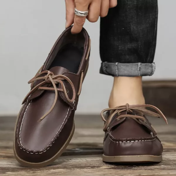 Chaussure bateau homme lacets traditionnels – Image 2