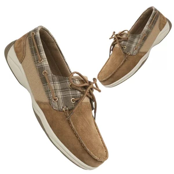 Chaussure bateau homme tissu écossais vintage – Image 10