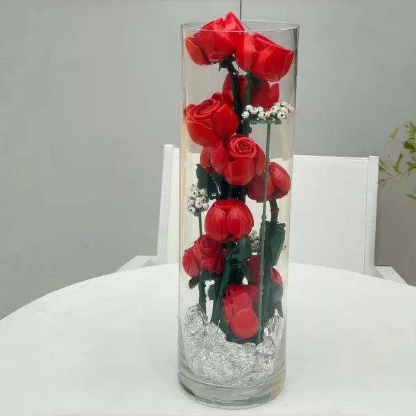 Lego rose rouges en tiges réalistes – Image 2