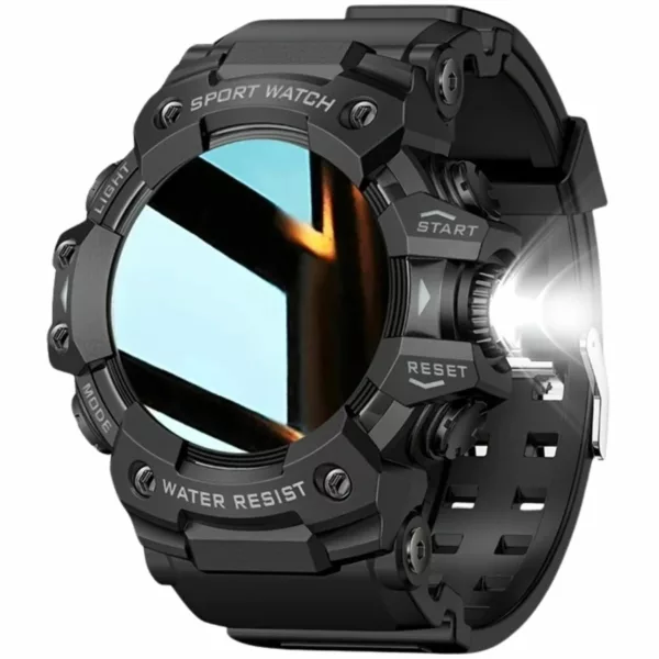 Montre militaire connectée camouflage LED – Résistante, multifonction et étanche pour aventures extrêmes – Image 4