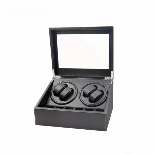 Remontoir montre 4 slots fibre carbone – Design luxe, protection optimale et remontage automatique pour 4 montres – Image 4