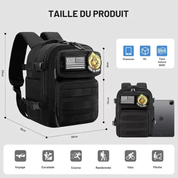 Sac à dos militaire compact urbain – Image 3