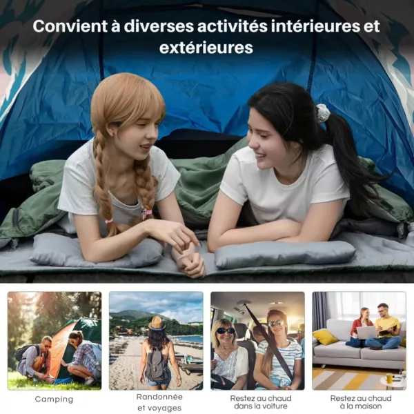 Sac de couchage double camping oreillers – Image 5