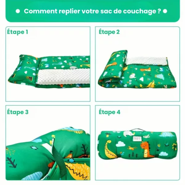Sac de couchage enfant maternelle roulable – Image 3