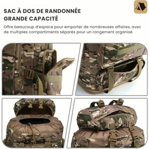 Sac militaire randonnée 100L renforcé – Image 4