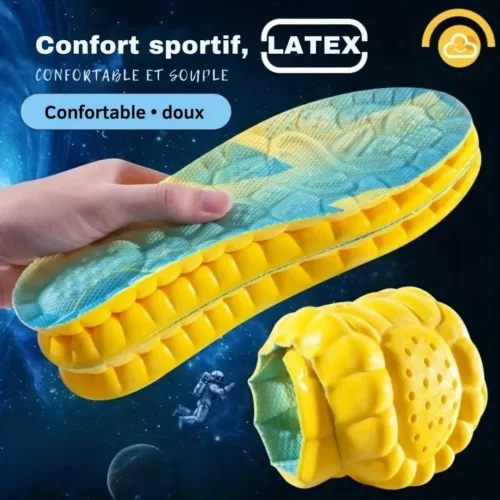 Semelle orthopédique confort latex respirant – Soulage les douleurs plantaires et absorbe les chocs au quotidien