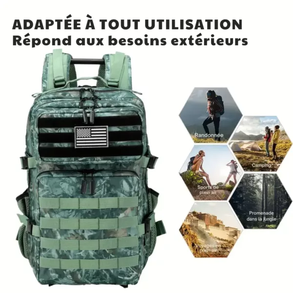 Sac à dos militaire mission survie – Ultra résistant, grande capacité, idéal randonnée et situations extrêmes – Image 2