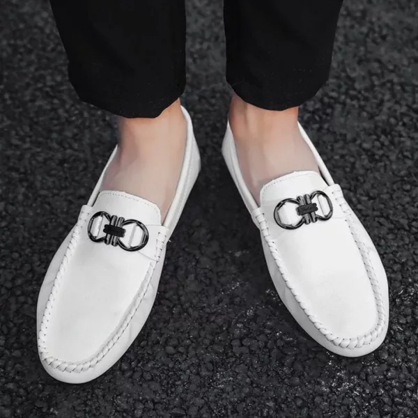 Chaussure bateau homme boucle décorative chic – Image 6