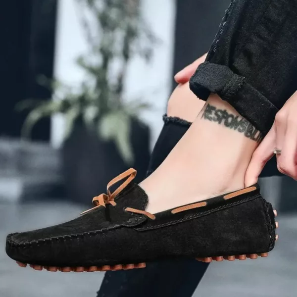 Chaussure bateau homme style mocassin velours – Image 10