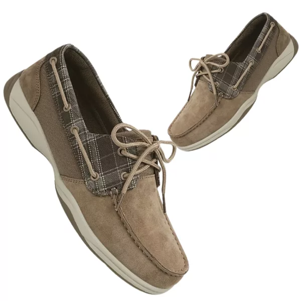 Chaussure bateau homme tissu écossais vintage – Image 11