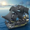 Lego bateau pirate voiles noires réaliste