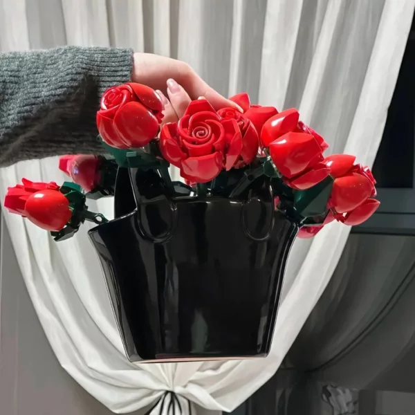 Lego rose rouges en tiges réalistes – Image 4