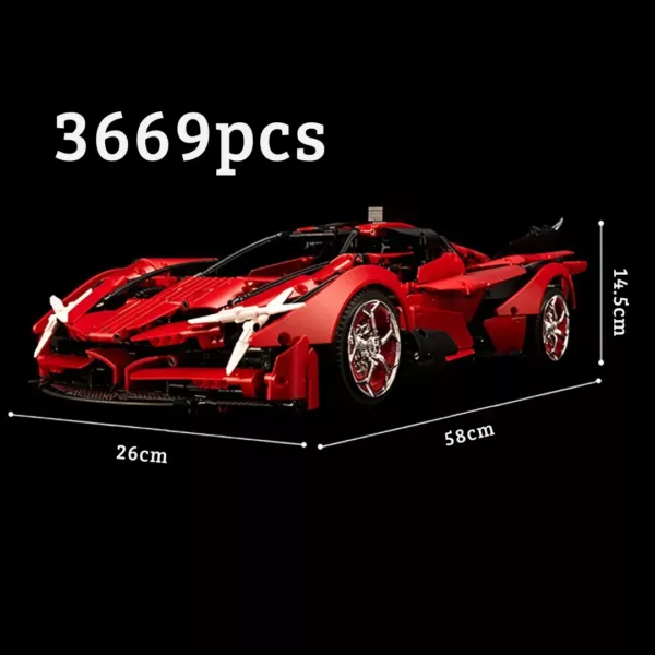 Lego technic voiture Veneno noir et rouge – Image 3