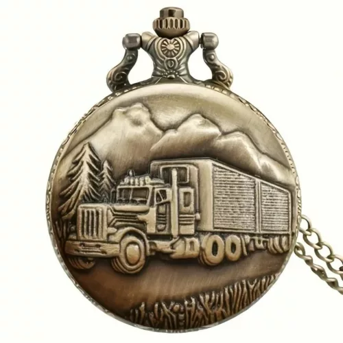 Montre à gousset camion rétro vintage – Cadeau original pour routiers passionnés – Style authentique et intemporel