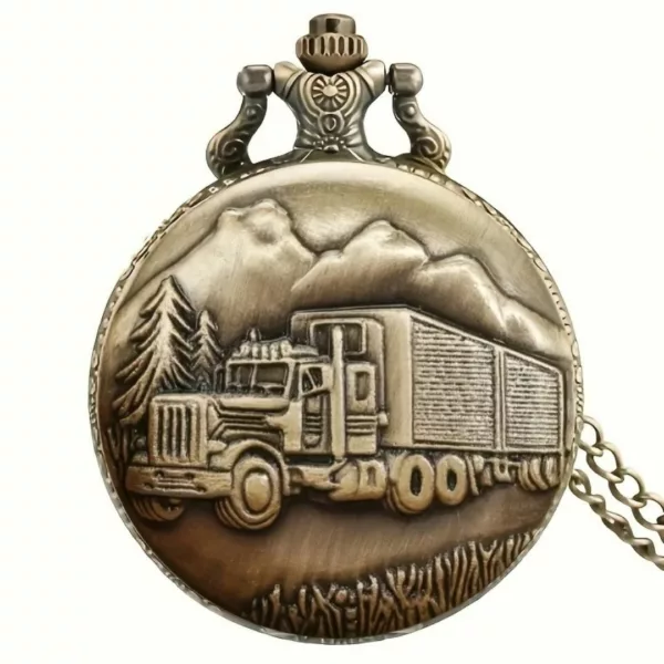 Montre à gousset camion rétro vintage – Cadeau original pour routiers passionnés – Style authentique et intemporel
