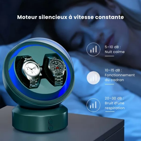 Remontoir double montre silencieux LED – Préserve vos montres automatiques avec élégance et discrétion – Image 12