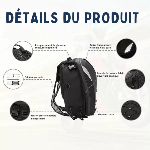 Sac à dos moto sport modulable – Image 6