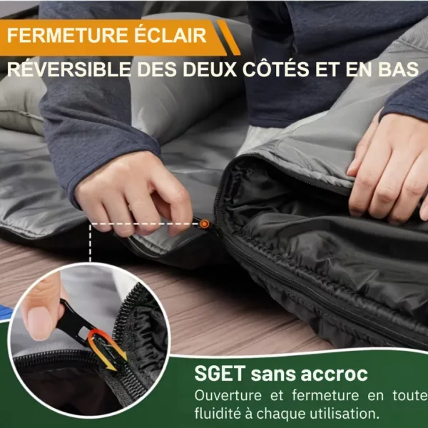 Sac de couchage double avec coussins – Image 5