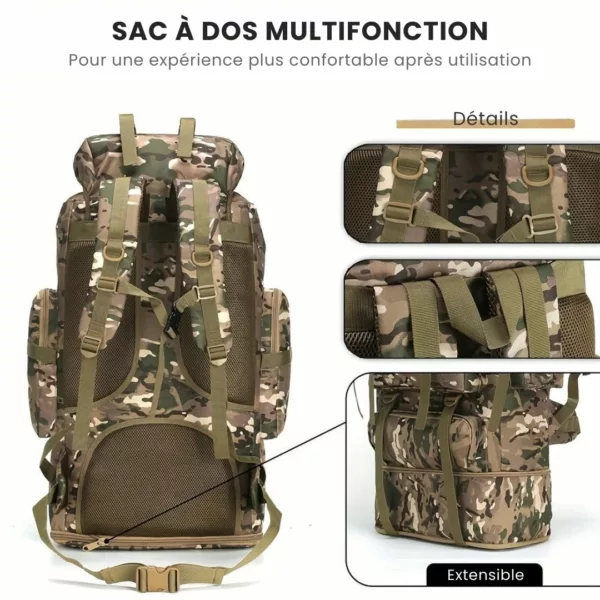 Sac militaire randonnée 100L renforcé – Image 5