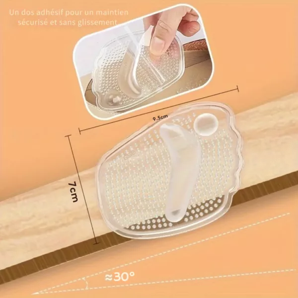 Semelle demi gel orteils massage confort – Soulage la douleur plantaire au quotidien – Gel amortissant pour pieds fatigués – Image 3