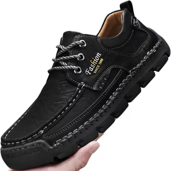 Chaussure bateau homme cuir robuste vintage – Image 7