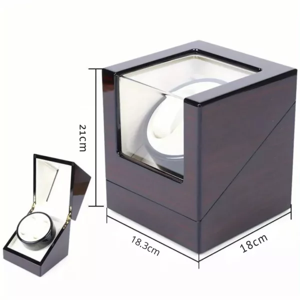 Remontoir automatique montre bois vitré – Préserve vos montres avec élégance – Mécanisme silencieux et design haut de gamme – Image 3