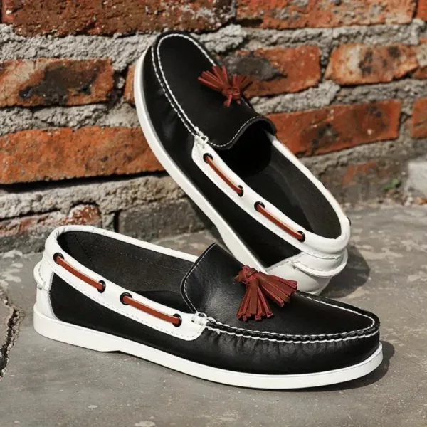 Chaussure bateau homme à pampilles contrastées – Image 7