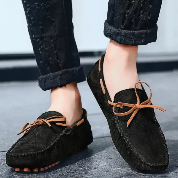 Chaussure bateau homme style mocassin velours – Image 9