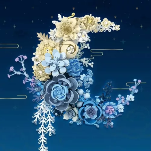Lego orchidée murale forme croissant florale