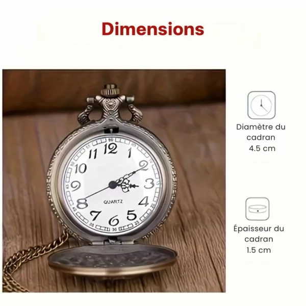 Montre à gousset ancienne érable vintage – Élégance rétro intemporelle pour un style distingué – Image 3