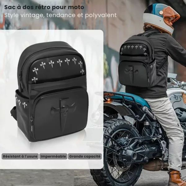 Sac à dos moto style gothique – Image 7