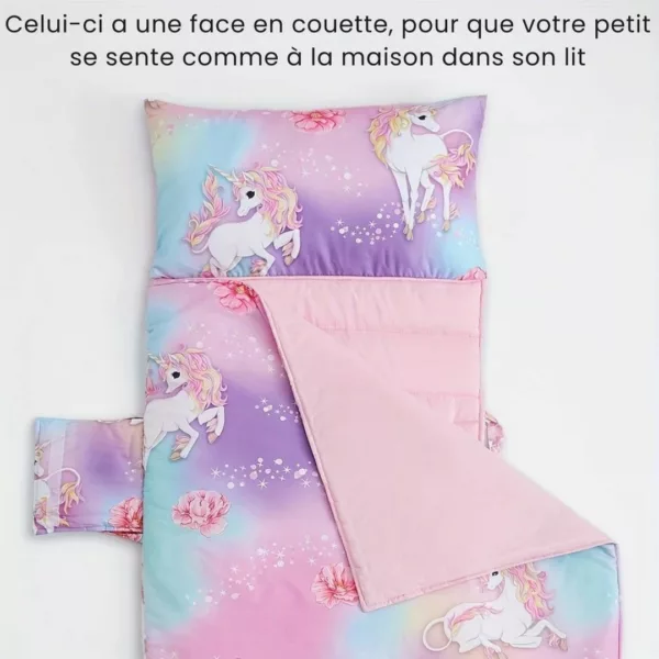 Sac de couchage enfant pliable crèche – Confort douillet, facile à transporter pour la sieste à l'école ou en voyage – Image 2