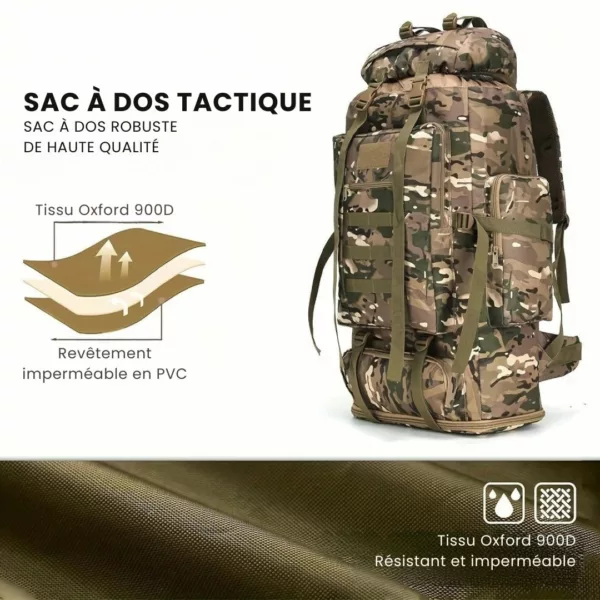 Sac militaire randonnée 100L renforcé – Image 6
