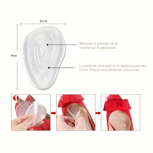Semelle demi gel invisible avant-pied chaussures – Image 4