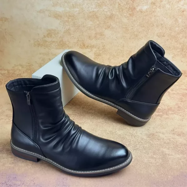 Bottes moto homme montantes zippées