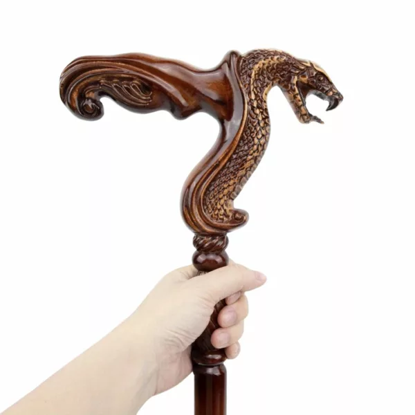 Bâton cobra sculpté steampunk – Accessoire mystique et original pour cosplay, décoration ou collection unique – Image 5