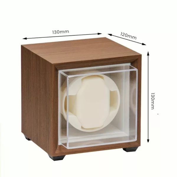 Boîte remontoir montre bois silencieuse – Écrin élégant et silencieux pour montres automatiques – Préserve précision et style – Image 3