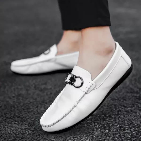 Chaussure bateau homme boucle décorative chic – Image 7