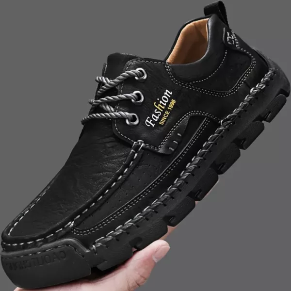 Chaussure bateau homme cuir robuste vintage – Image 3