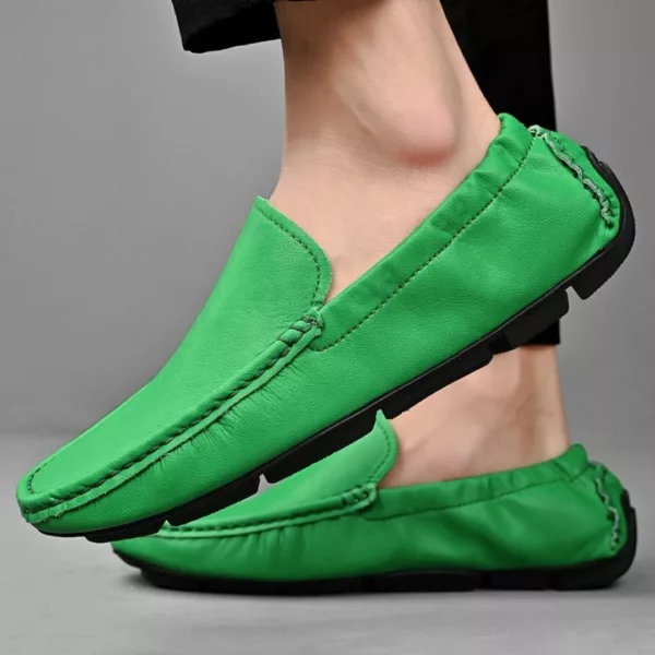 Chaussure bateau homme cuir souple élastique – Image 2