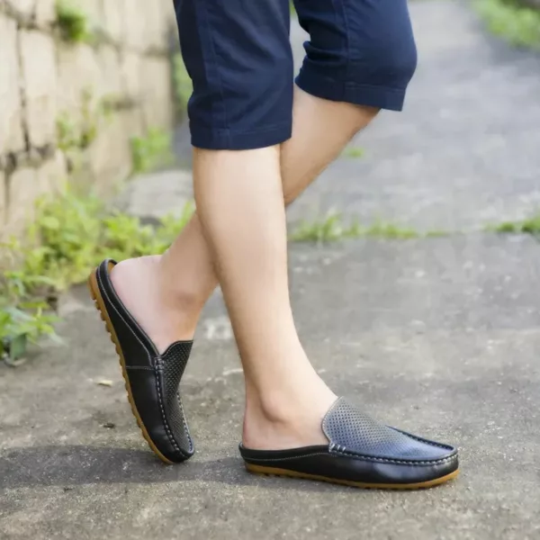 Chaussure bateau homme dos ouvert été – Image 4