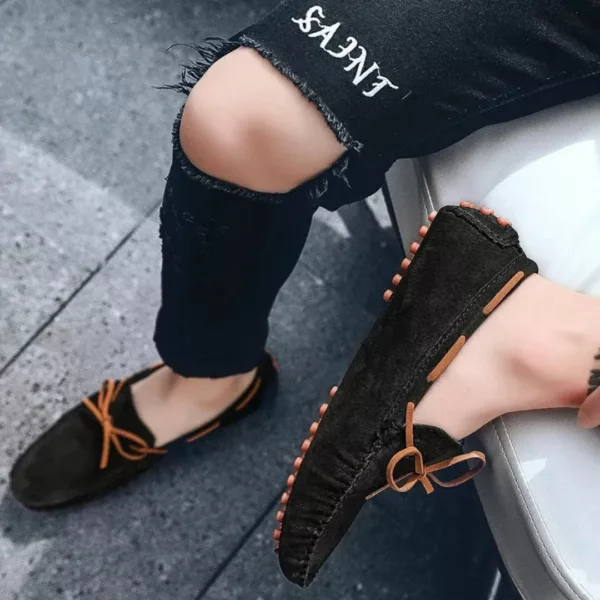 Chaussure bateau homme style mocassin velours – Image 8