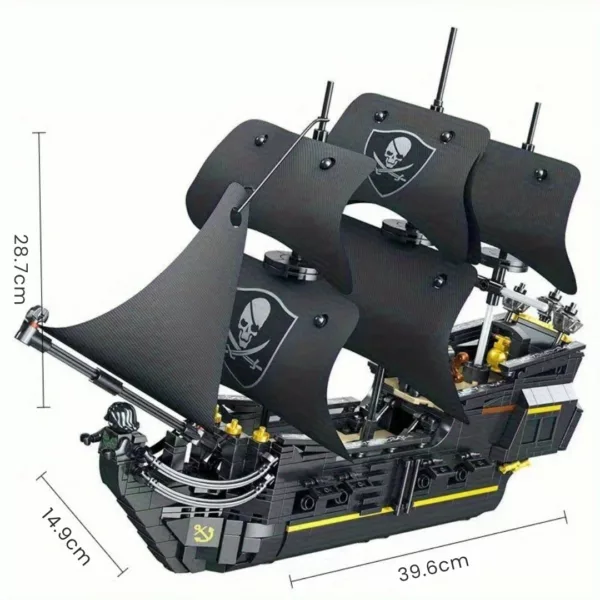 Lego bateau pirate voiles noires réaliste – Image 3