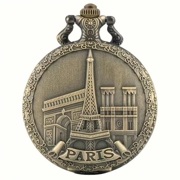 Montre à gousset Tour Eiffel Paris – Élégance vintage et charme français pour un style raffiné et intemporel – Image 4