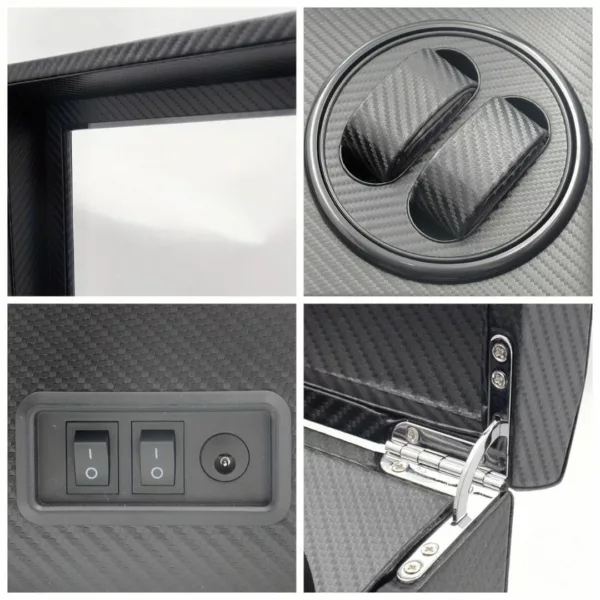 Remontoir montre 4 slots fibre carbone – Design luxe, protection optimale et remontage automatique pour 4 montres – Image 6