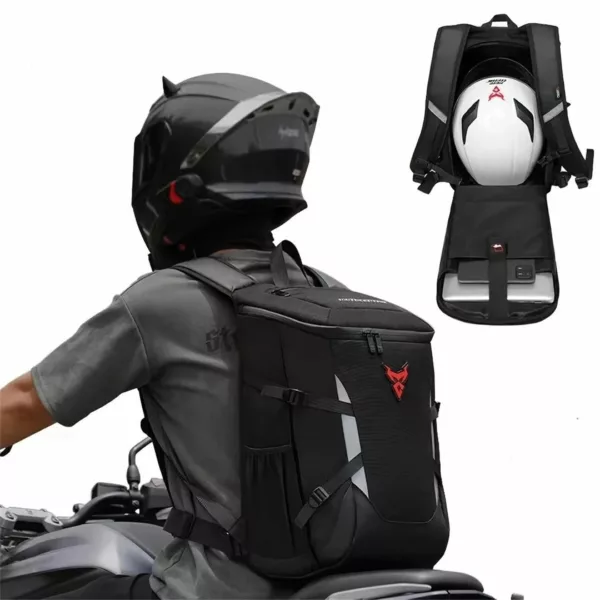 Sac à dos moto réfléchissant compact – Image 7